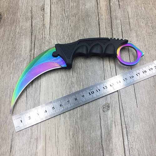 rainbow fix blade karambit knife